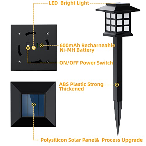 Beassla Solar Outdoor Lights 12 Pack, 12 Hrs Long-Lasting Waterproof Pathway Lights Solar Powered Auto On/Off, Solar Garden Lights Decorative for Landscape Walkway Driveway Patio Yard & Lawn - Image 8